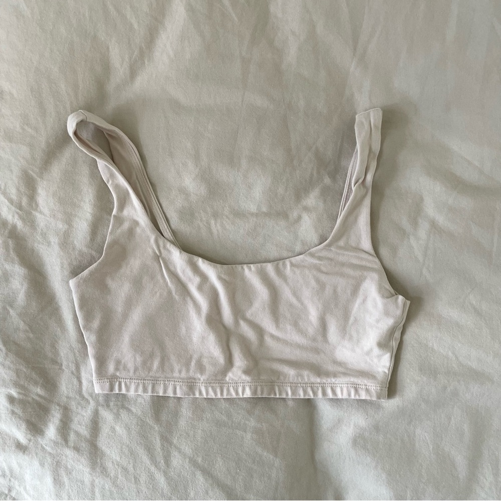 babaton pale nude bra top